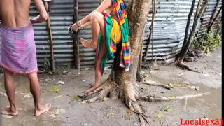 Indian Bihari Aunty Standing Pose Hard Ass Fucked By Nephew In Outdoor