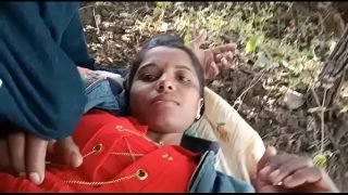 Indian girl outdoor with boyfriend boobs showing