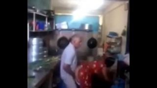 Srilankan chacha fucking his maid in kitchen quickly